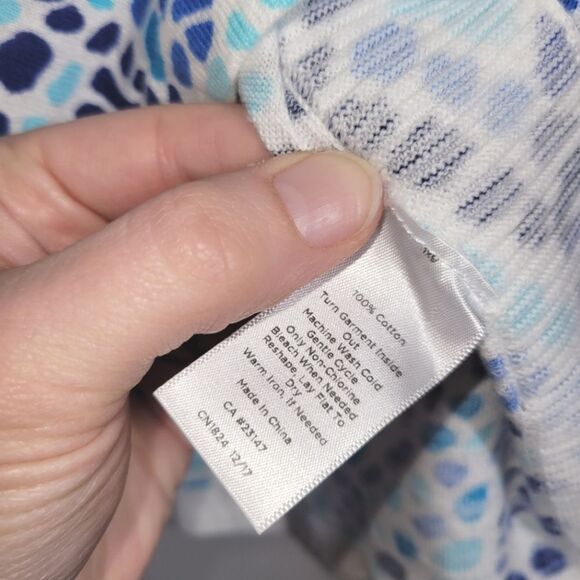 Talbots Blue Mosaic Lightweight Top 1X - Picture 3 of 8